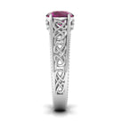 Rosec Jewels-1.75 CT Rhodolite Solitaire Celtic Engagement Ring with Diamond