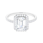 Rosec Jewels-5.5 CT Octagon Zircon Halo Engagement Ring in Gold