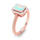 Rosec Jewels-Octagon Ethiopian Opal and Diamond Halo Ring