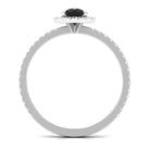 Rosec Jewels-Round Shape Black Diamond Halo Engagement Ring with Diamond