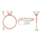 Rosec Jewels-2 CT Round Cut Ethiopian opal Solitaire Engagement Ring in Peg Head Setting