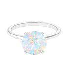 Rosec Jewels-2 CT Round Cut Ethiopian opal Solitaire Engagement Ring in Peg Head Setting