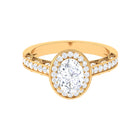 Rosec Jewels-Vintage Style Oval Simulated Diamond Halo Engagement Ring