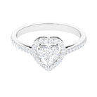 Rosec Jewels-1.50 CT Heart Shape Cubic Zirconia Engagement Ring with Accent