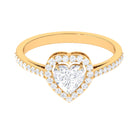 Rosec Jewels-1.50 CT Heart Shape Cubic Zirconia Engagement Ring with Accent