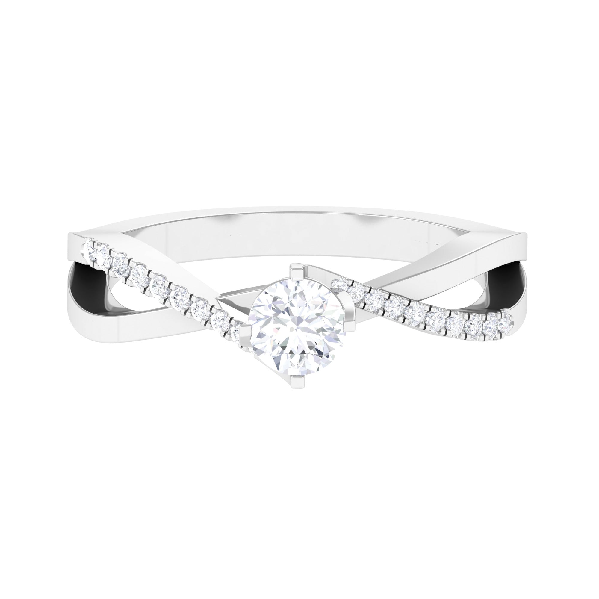 Rosec Jewels-Moissanite Bypass Infinity Engagement Ring