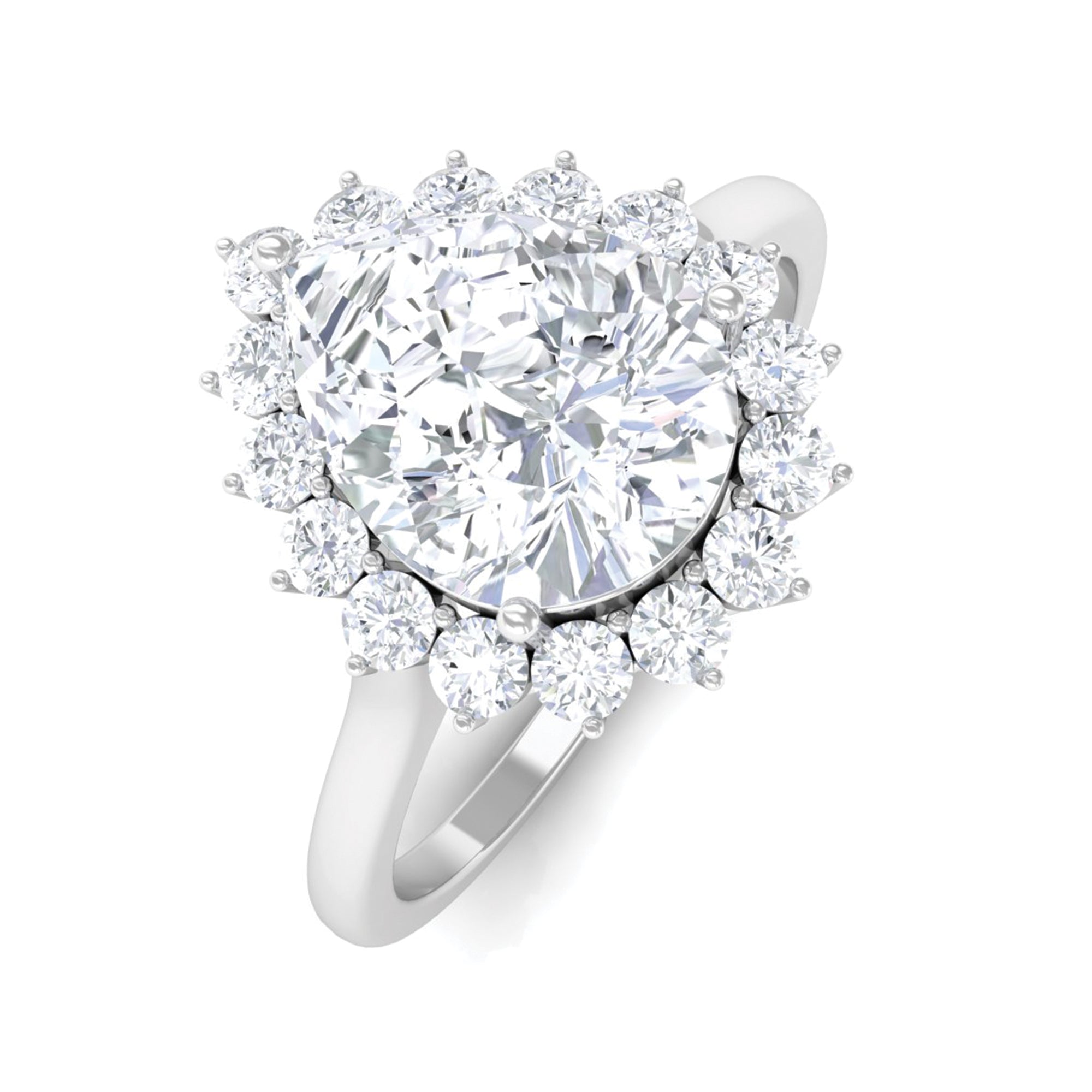 Rosec Jewels-Pear Shaped Moissanite Halo Engagement Ring