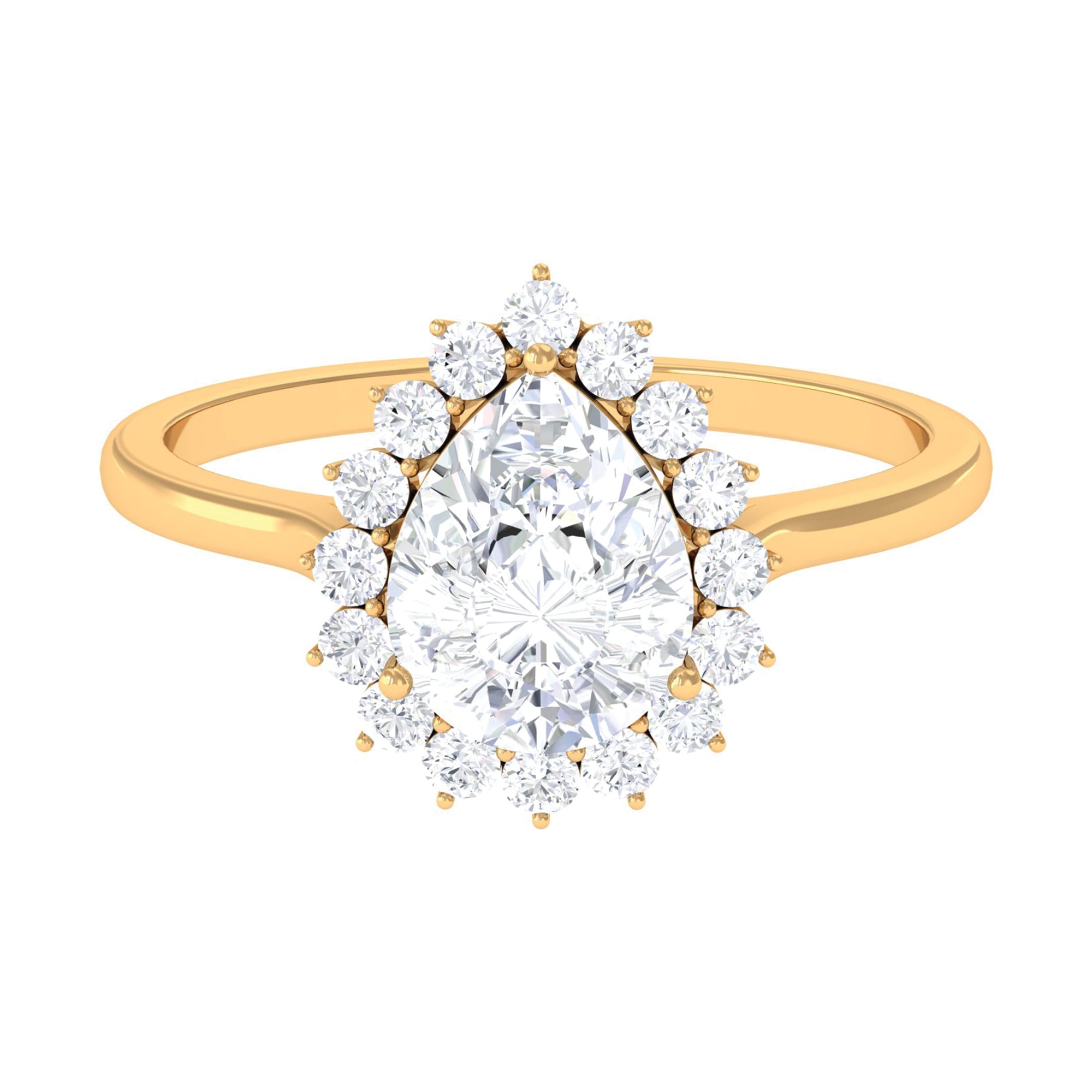 Rosec Jewels-Pear Shaped Moissanite Halo Engagement Ring