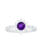 Rosec Jewels-Round Amethyst and Diamond Classic Halo Ring