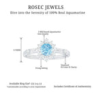 Rosec Jewels-Round Aquamarine and Diamond Classic Halo Ring