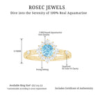 Rosec Jewels-Round Aquamarine and Diamond Classic Halo Ring