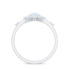 Rosec Jewels-1 CT Round Moonstone and Diamond Halo Engagement Ring