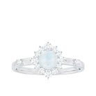 Rosec Jewels-1 CT Round Moonstone and Diamond Halo Engagement Ring