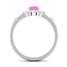 Rosec Jewels-1 CT Round Pink Sapphire and Diamond Halo Engagement Ring