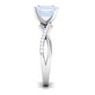 Rosec Jewels-Asscher Cut Moonstone and Diamond Engagement Ring with Twisted Shank