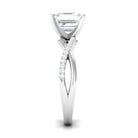 Rosec Jewels-Asscher Cut Moissanite Solitaire Engagement Ring with Twisted Shank