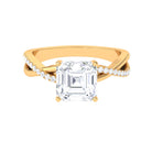 Rosec Jewels-Asscher Cut Moissanite Solitaire Engagement Ring with Twisted Shank