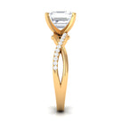 Rosec Jewels-Asscher Cut Moissanite Solitaire Engagement Ring with Twisted Shank