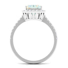 Rosec Jewels-Octagon Ethiopian Opal Halo Engagement Ring with Diamond