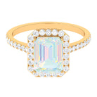 Rosec Jewels-Octagon Ethiopian Opal Halo Engagement Ring with Diamond