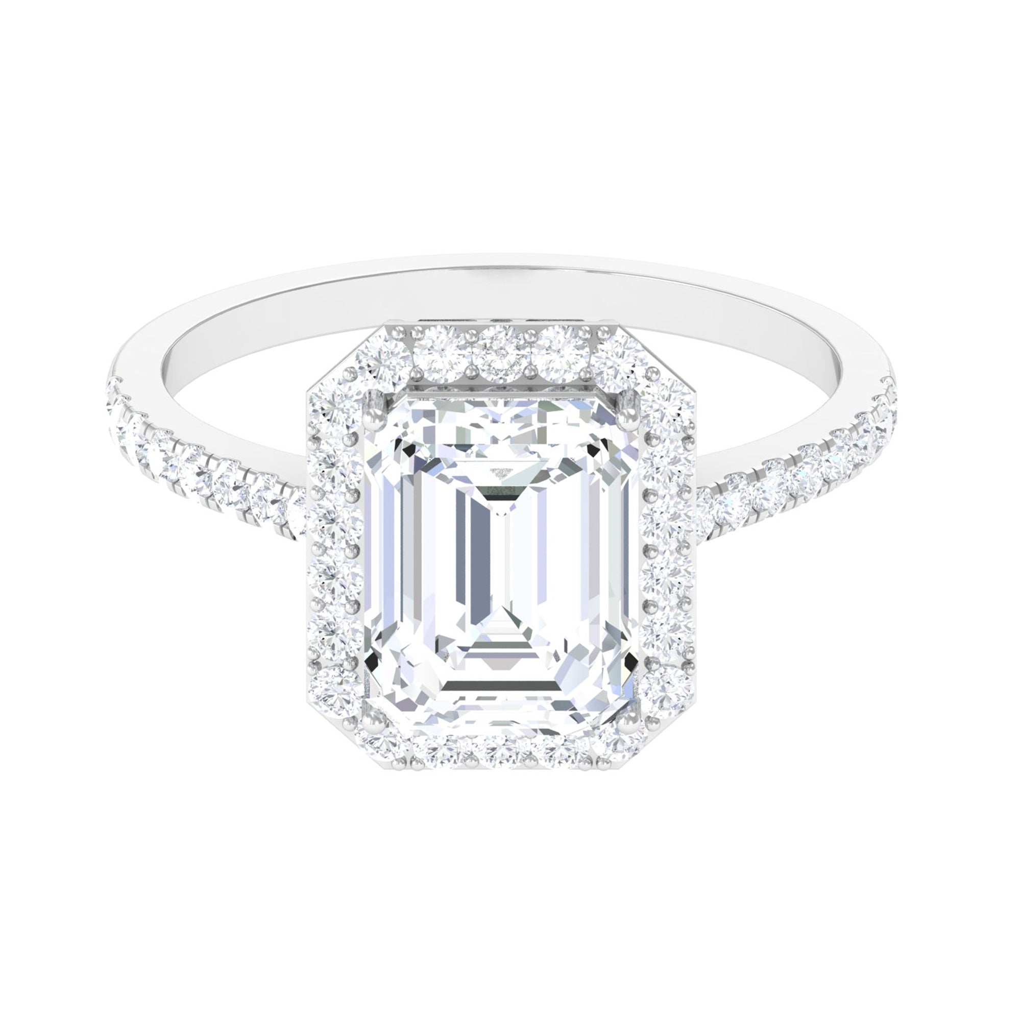 Rosec Jewels-4.75 CT Octagon Cut Zircon Classic Engagement Ring