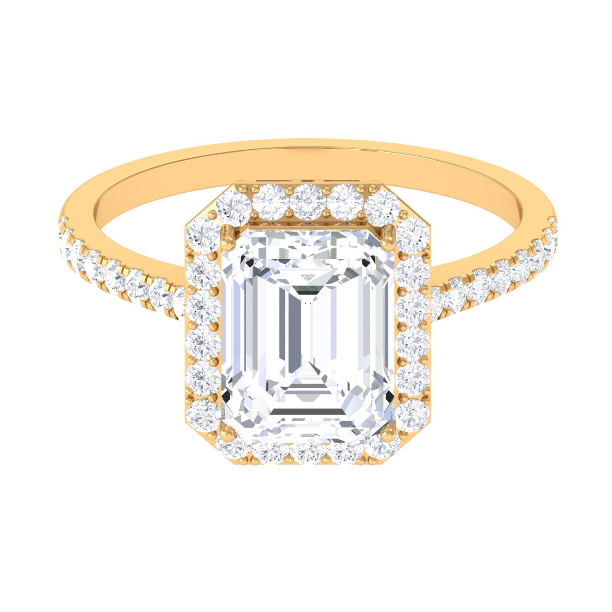 Rosec Jewels-4.75 CT Octagon Cut Zircon Classic Engagement Ring