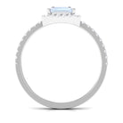 Rosec Jewels-Asscher Cut Moonstone and Diamond Halo Engagement Ring