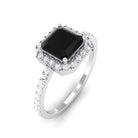 Rosec Jewels-Asscher Cut Black Onyx and Diamond Halo Engagement Ring