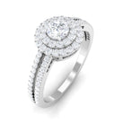 Rosec Jewels-1 CT Round Cubic Zirconia Double Halo Engagement Ring