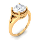 Rosec Jewels-2 CT Round Cubic Zirconia Solitaire Gold Ring in Split Shank