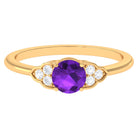 Rosec Jewels-Round Amethyst and Diamond Engagement Ring