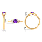 Rosec Jewels-Round Amethyst and Diamond Engagement Ring