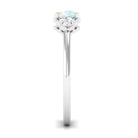 Rosec Jewels-3/4 CT Ethiopian Opal Engagement Ring with Diamond Trio