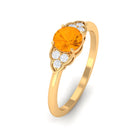 Rosec Jewels-1 CT Fire Opal Engagement Ring with Diamond Trio