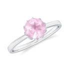 Rosec Jewels-3/4 CT Rose Quartz Solitaire Ring in Lotus Basket Setting