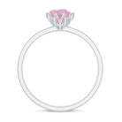 Rosec Jewels-3/4 CT Rose Quartz Solitaire Ring in Lotus Basket Setting