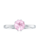 Rosec Jewels-3/4 CT Rose Quartz Solitaire Ring in Lotus Basket Setting