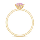 Rosec Jewels-3/4 CT Rose Quartz Solitaire Ring in Lotus Basket Setting