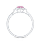 Rosec Jewels-Vintage Inspired Rose Quartz and Diamond Engagement Ring