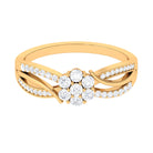 Rosec Jewels-Certified Moissanite Flower Engagement Ring in Infinity Shank