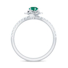 Rosec Jewels-Lab-Created Emerald and Diamond Flower Engagement Ring