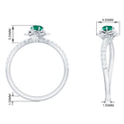 Rosec Jewels-Lab-Created Emerald and Diamond Flower Engagement Ring