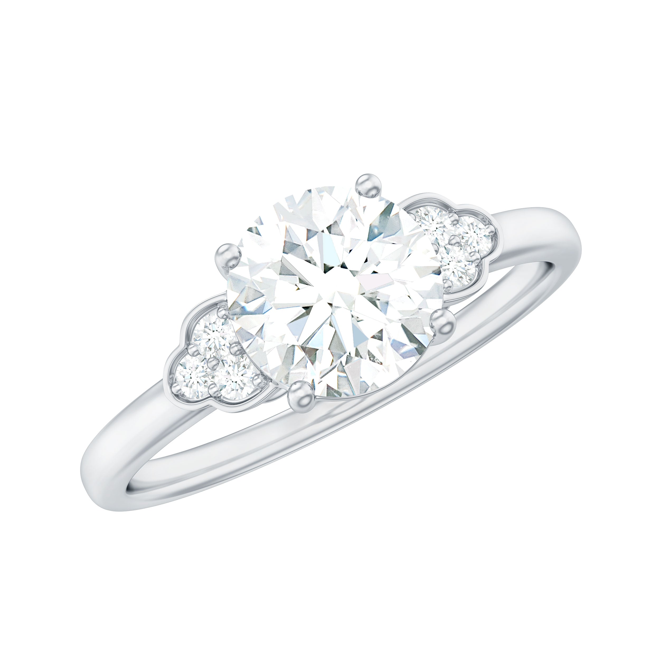 Rosec Jewels-1.25 CT Round Simulated Diamond Solitaire Engagement Ring