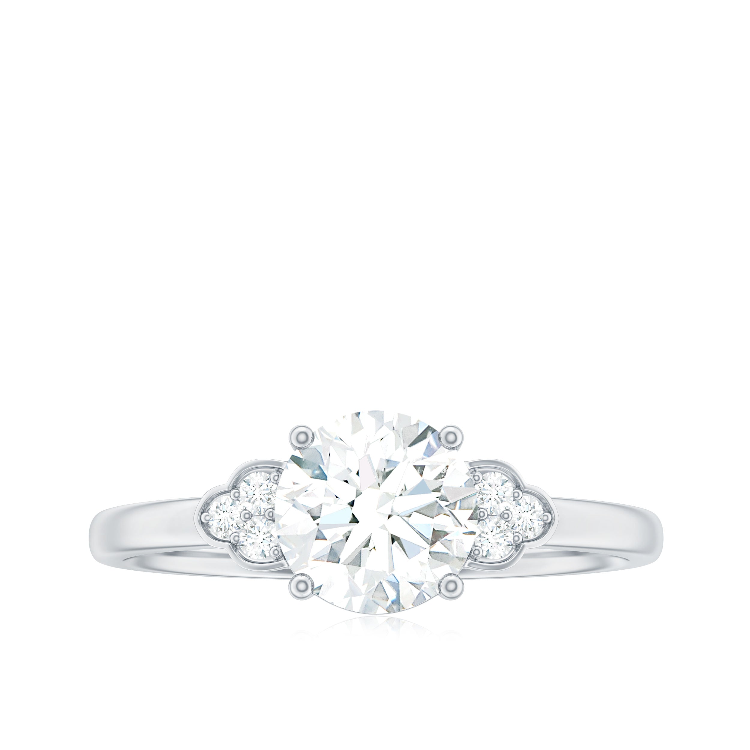 Rosec Jewels-1.25 CT Round Simulated Diamond Solitaire Engagement Ring