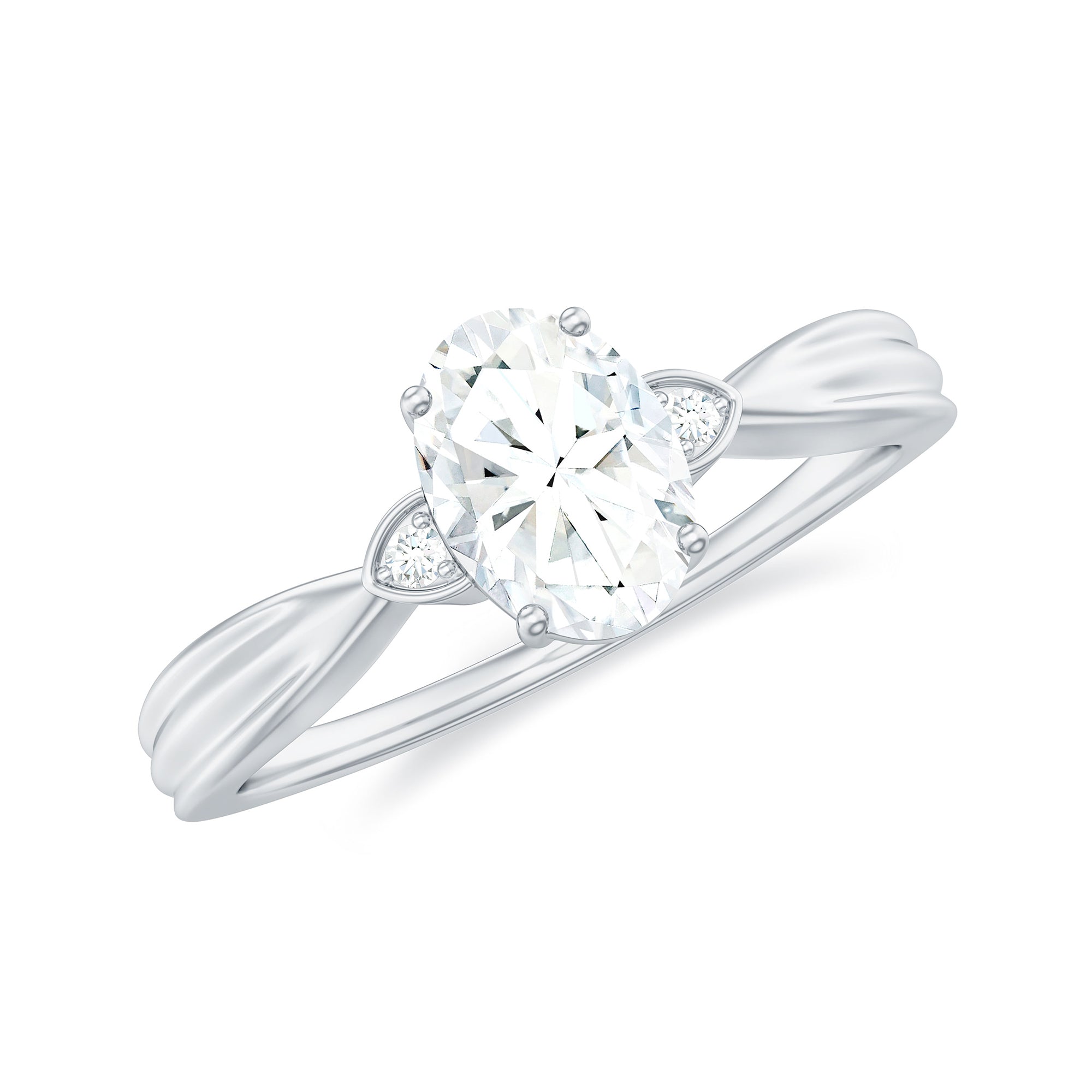 Rosec Jewels-Oval Moissanite Simple Solitaire Engagement Ring