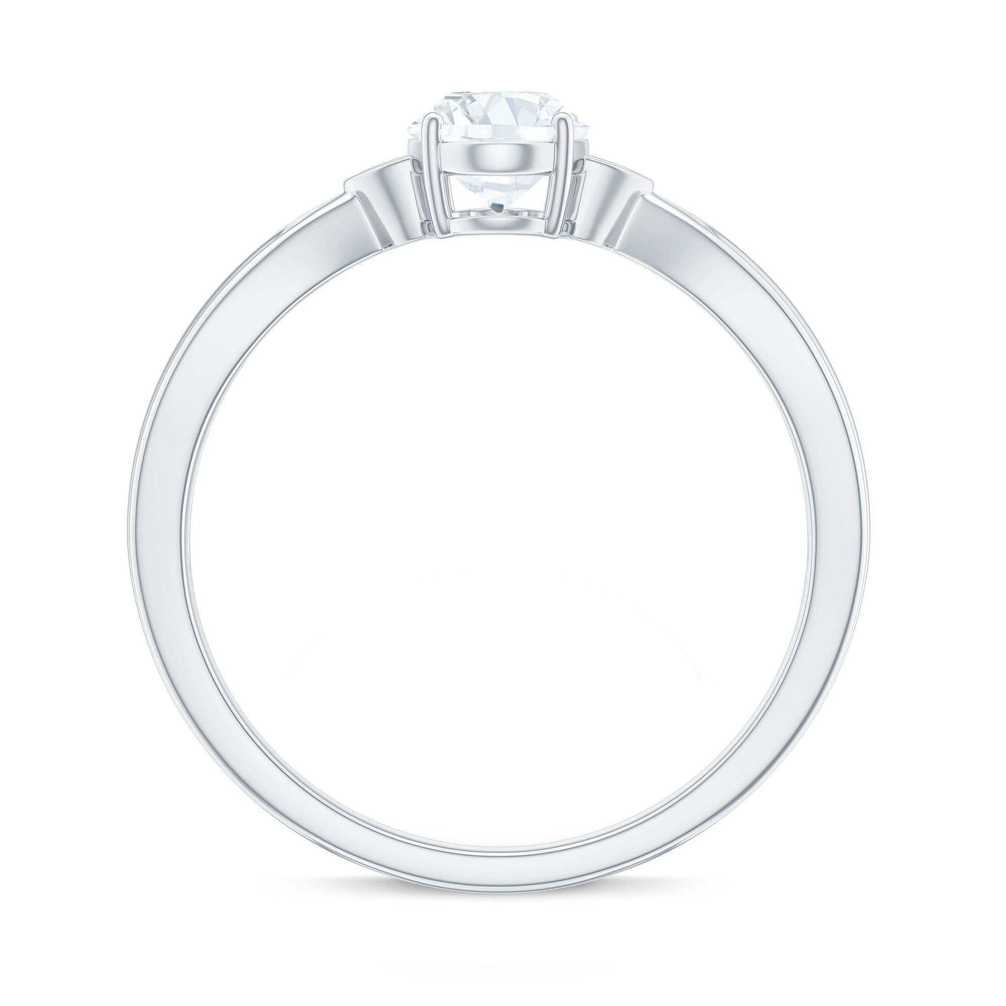 Rosec Jewels-Oval Moissanite Simple Solitaire Engagement Ring