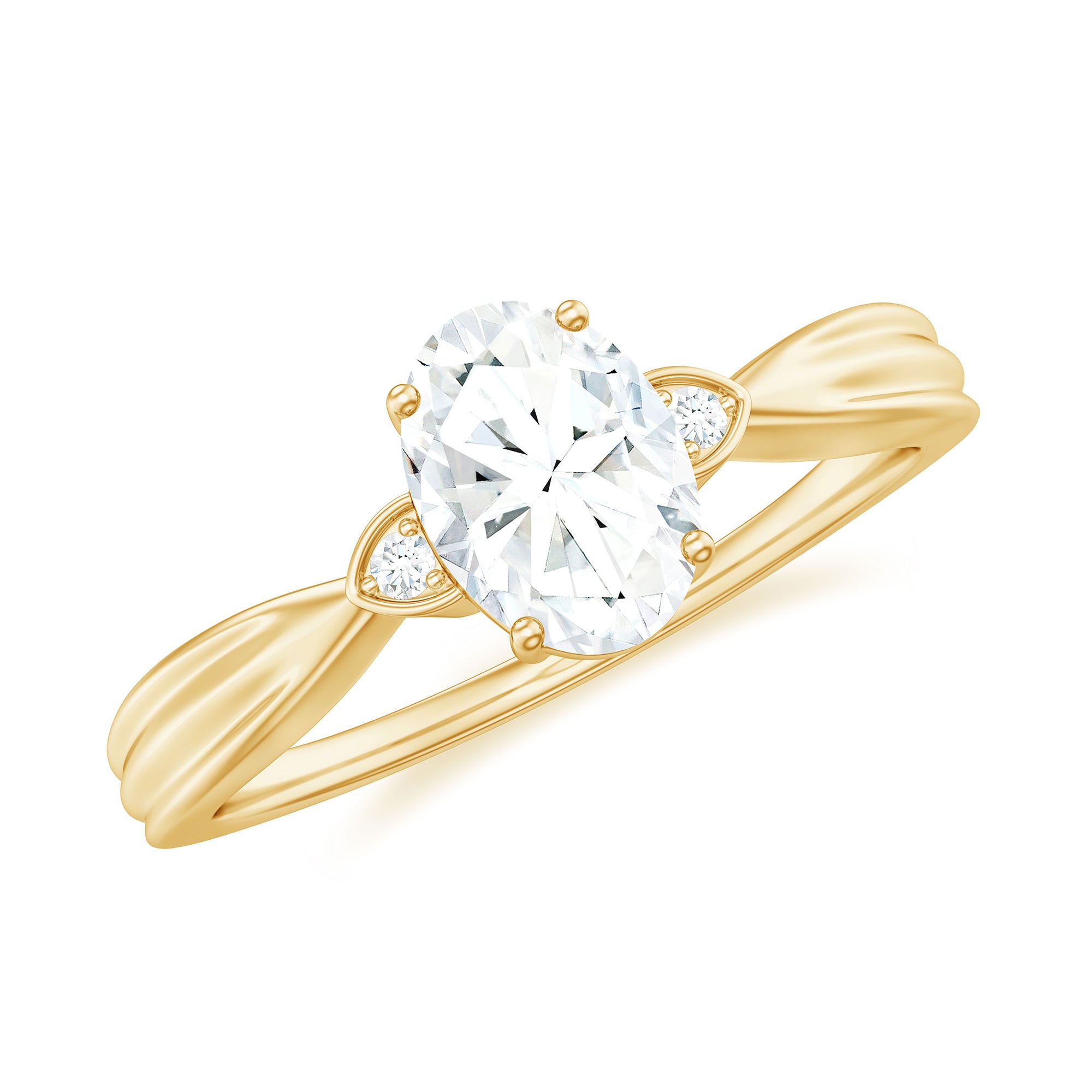 Rosec Jewels-Oval Moissanite Simple Solitaire Engagement Ring