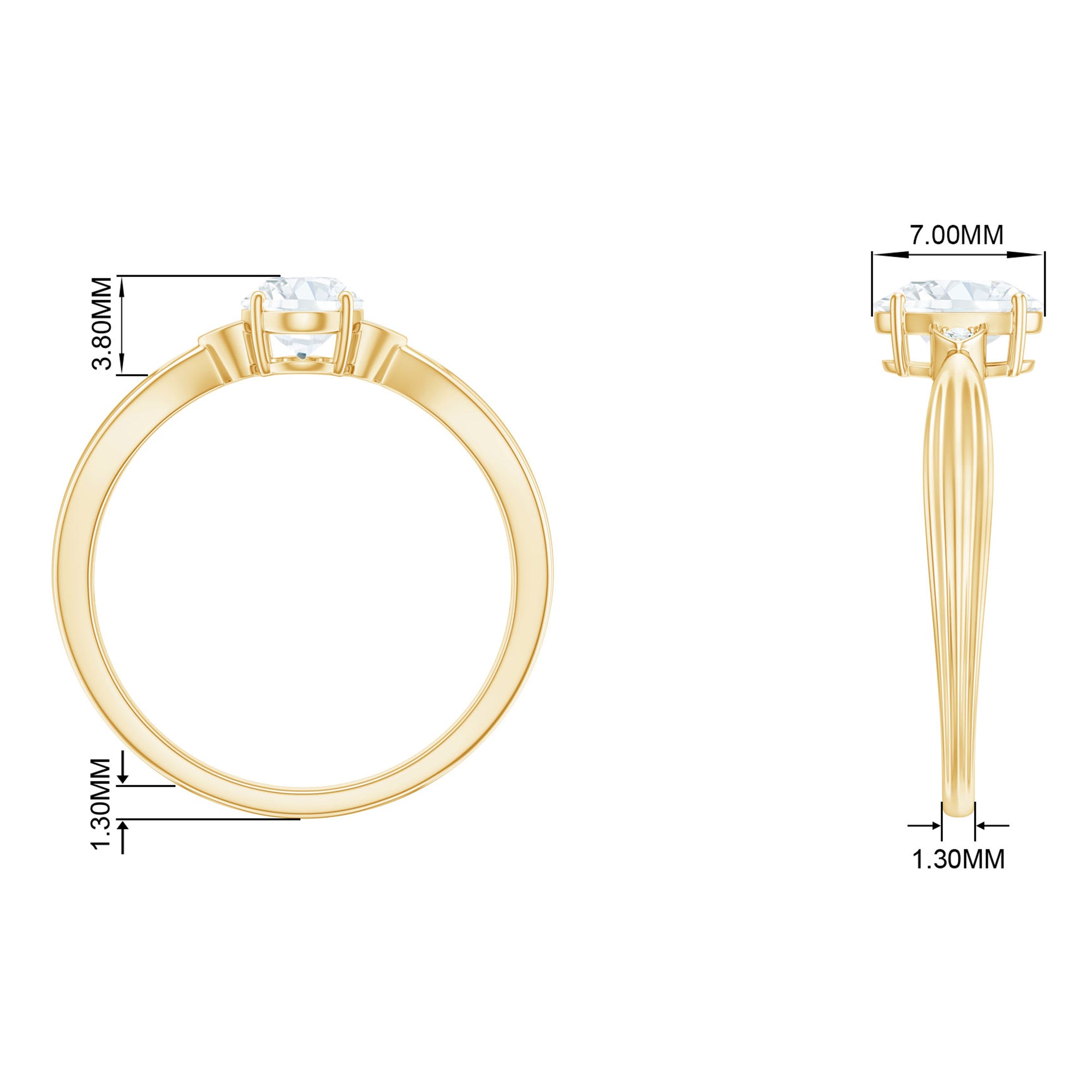 Rosec Jewels-Oval Moissanite Simple Solitaire Engagement Ring