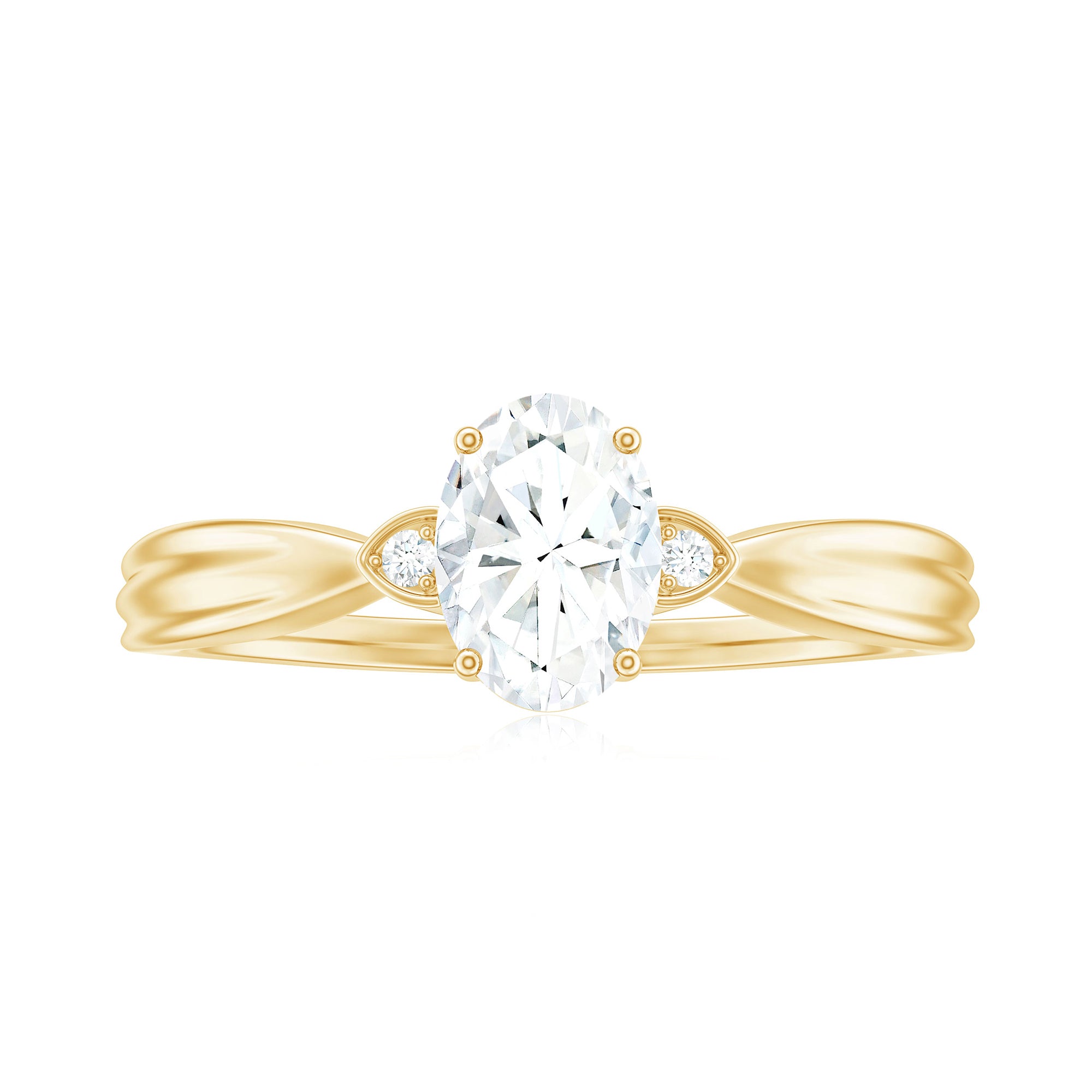 Rosec Jewels-Oval Moissanite Simple Solitaire Engagement Ring