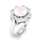 Rosec Jewels-2.5 CT Rose Quartz Star Shape Engagement Ring with Diamond